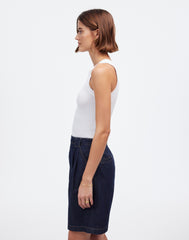 Pleated Denim Trouser Short in Essex Wash