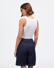 Pleated Denim Trouser Short in Essex Wash