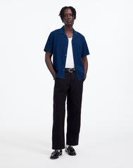 Indigo-Dyed Camp Collar Shirt
