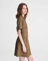 The Perry Mini Shirtdress in 100% Linen