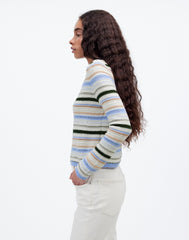 Textural-Stitch Johnny Collar Sweater