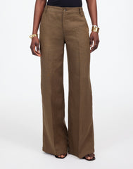 The Zoe Relaxed Wide Pant in 100% Linen