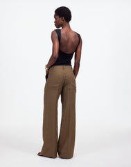 The Zoe Relaxed Wide Pant in 100% Linen