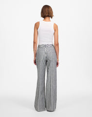 The Petite Zoe Relaxed Wide Pant in Linen-Cotton Blend