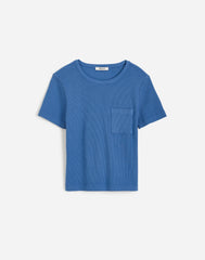 Garment-Dyed Ribbed Crewneck Pocket Tee
