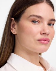 Demi-Fine Heart Crystal Stud Earrings