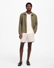 Linen Zip-Front Shirt Jacket