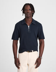 Quarter-Zip Pique Polo Shirt