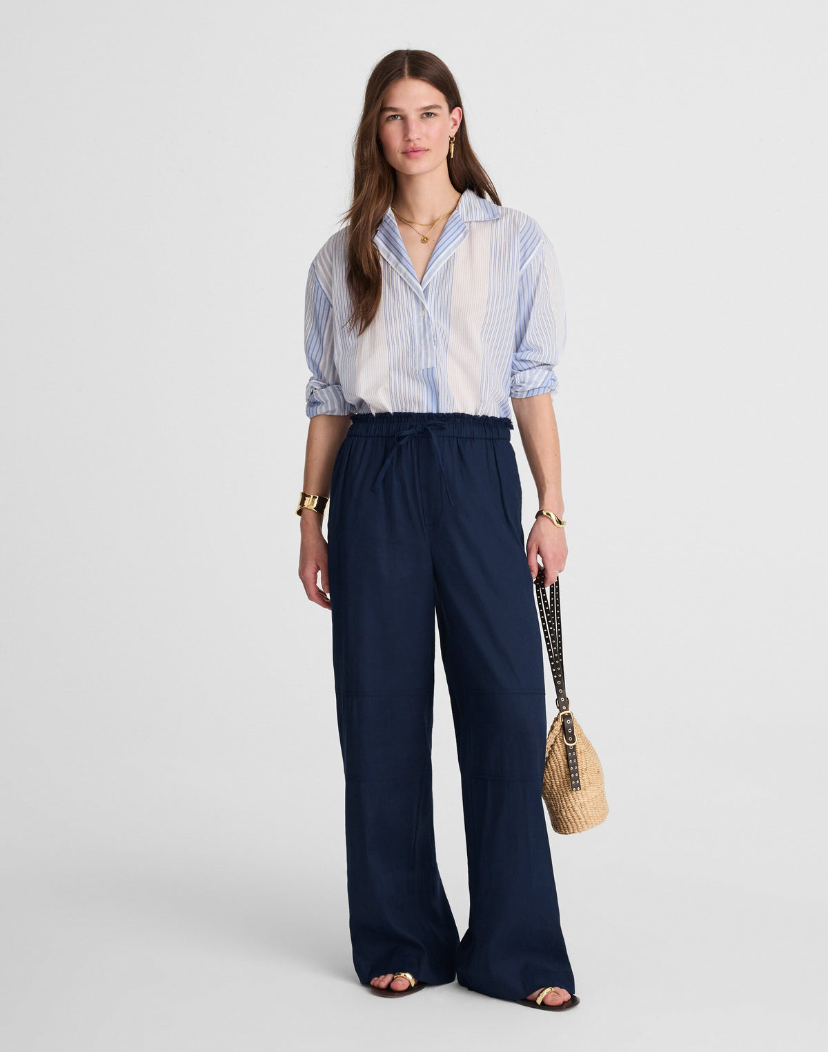 Raw-Edge Drawstring Pant