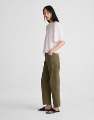 The Short Darted Barrel-Leg Utility Pant