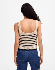 Crochet-Stitch Cotton Sweater Tank