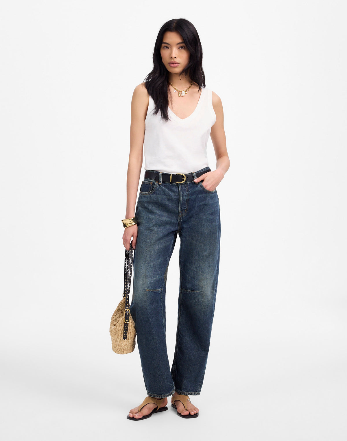 The Petite Darted Barrel-Leg Jean