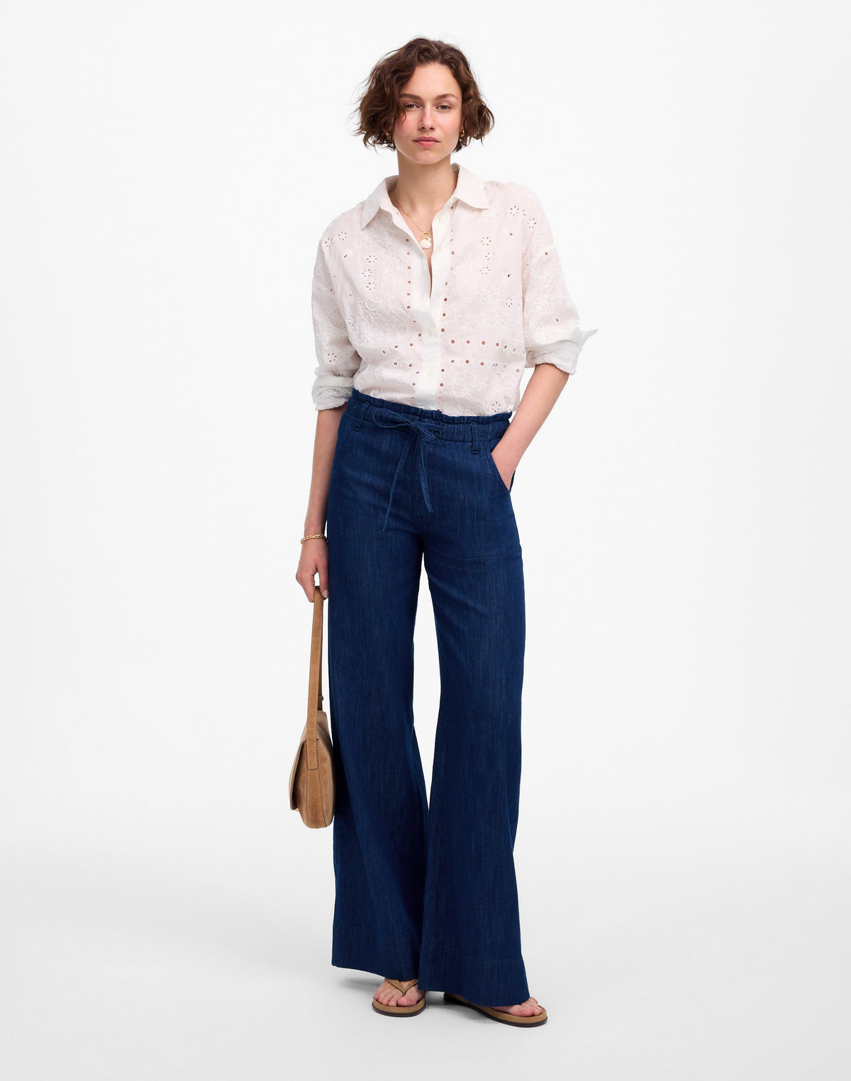 The Denim Pull-On Wide-Leg Pant