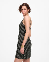 High-Neck Mini Dress in Dot