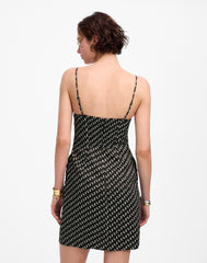 High-Neck Mini Dress in Dot