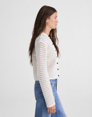 Open-Stitch Crewneck Sweater