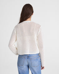 Open-Stitch Crewneck Sweater