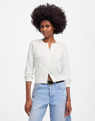 Crewneck Cardigan in 100% Cotton