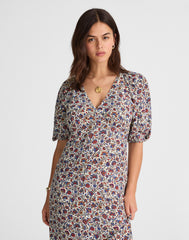 Puff-Sleeve Empire Maxi Dress