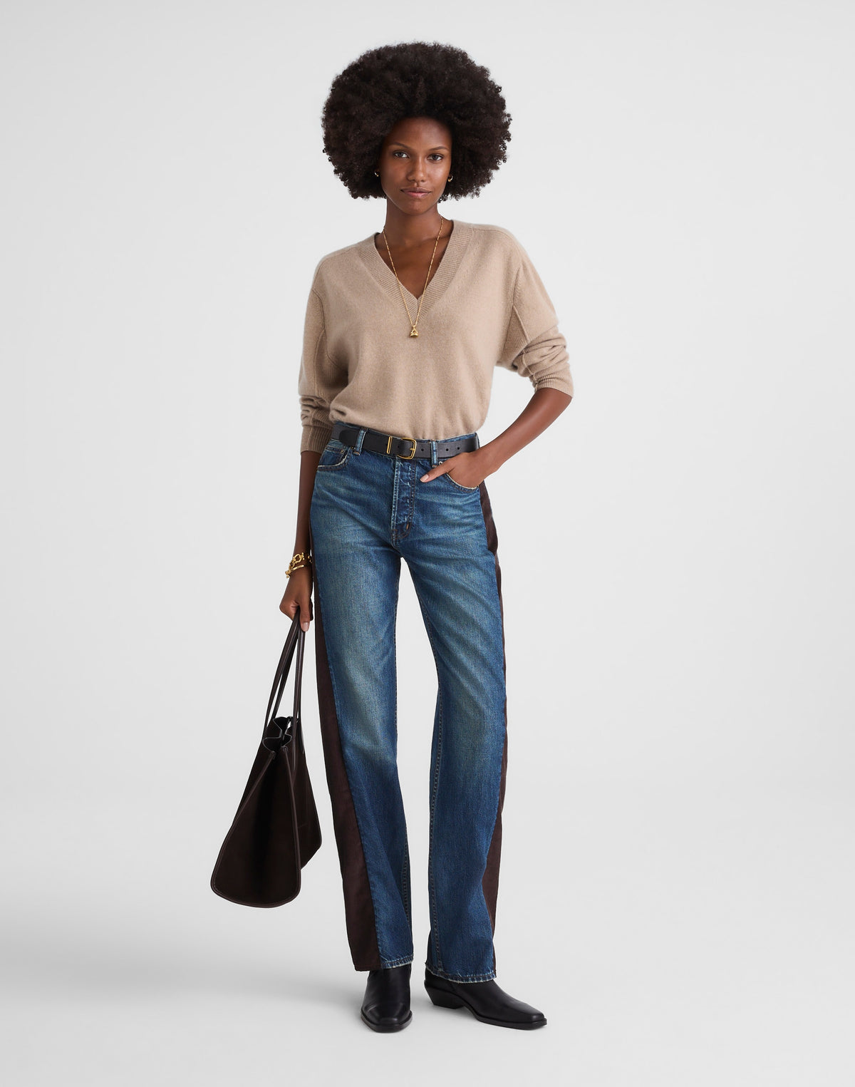 Madewell x Kaihara Denim Pieced Barrel-Leg Jean