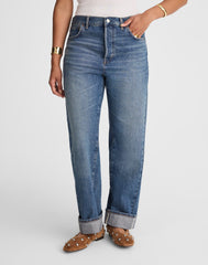 The Petite Curvy Pieced Barrel-Leg Jean