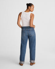 The Petite Curvy Pieced Barrel-Leg Jean