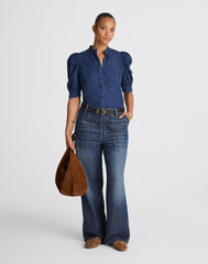The Curvy Low-Slung Baggy Jean in Airy Denim