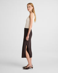 Satin Midi Slip Skirt
