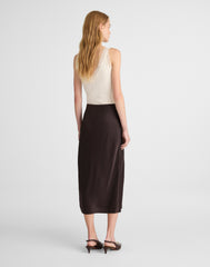 Satin Midi Slip Skirt