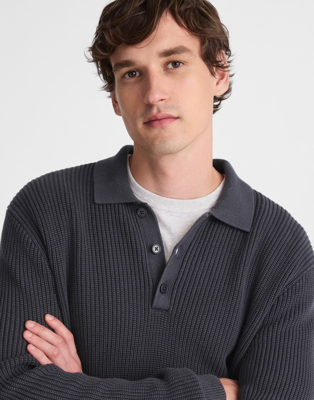 Cotton Shaker-Stitch Polo