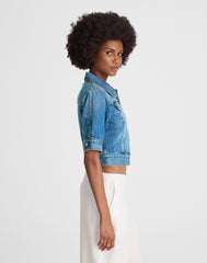 Shrunken Denim Trucker Jacket in Hazeldell Wash