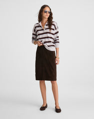 Suede Column Skirt