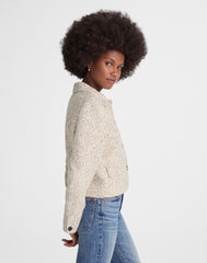 Button-Front Jacket in Bouclé