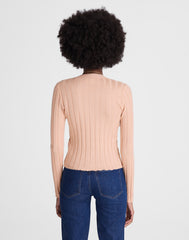 Ribbed V-Neck Cardigan