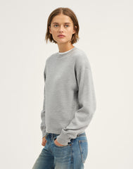 Relaxed Crewneck Sweater in Merino-Silk Blend