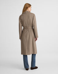 Double-Breasted Trench Coat in Plaid
