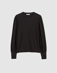 Smocked Long-Sleeve Top in Soft Slub