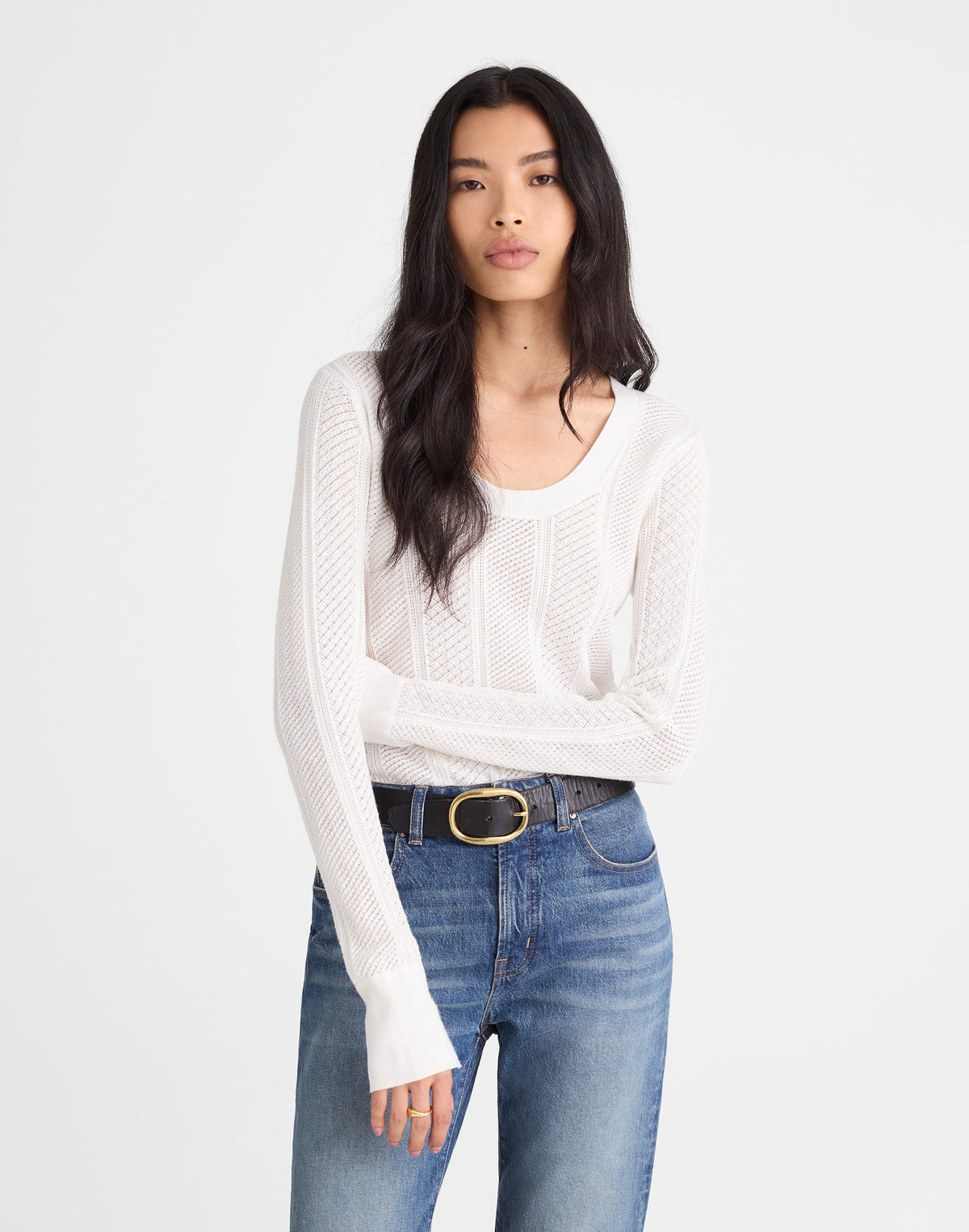 The Signature Knit Lace-Stitch Sweater