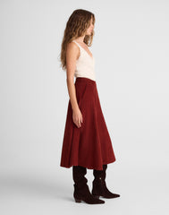 Drapey Corduroy Midi Skirt