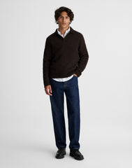 Open-Collar Sweater Polo in Yak-Alpaca Blend