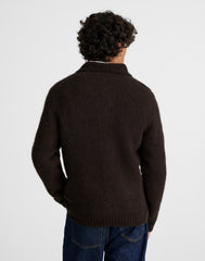 Open-Collar Sweater Polo in Yak-Alpaca Blend
