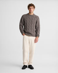 Cable-Knit Crewneck Sweater