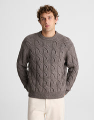Cable-Knit Crewneck Sweater
