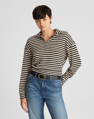 Quarter-Zip Knit Jacket in Stripe