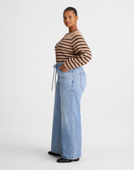 The Plus Ultimate Wide-Leg Jean in Airy Denim