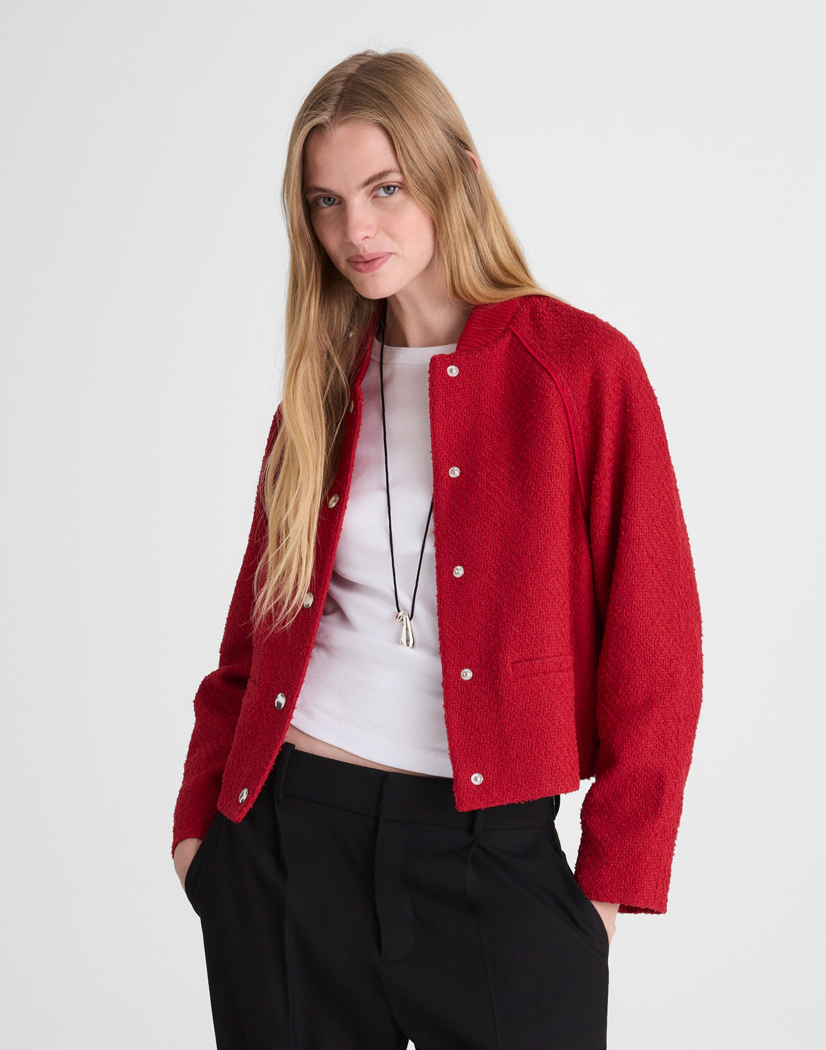 Raglan Bomber Jacket in Tweed