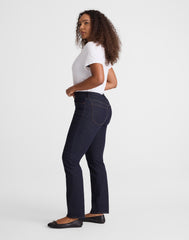 The Curvy Jules Slim-Straight Jean in Rinse Wash