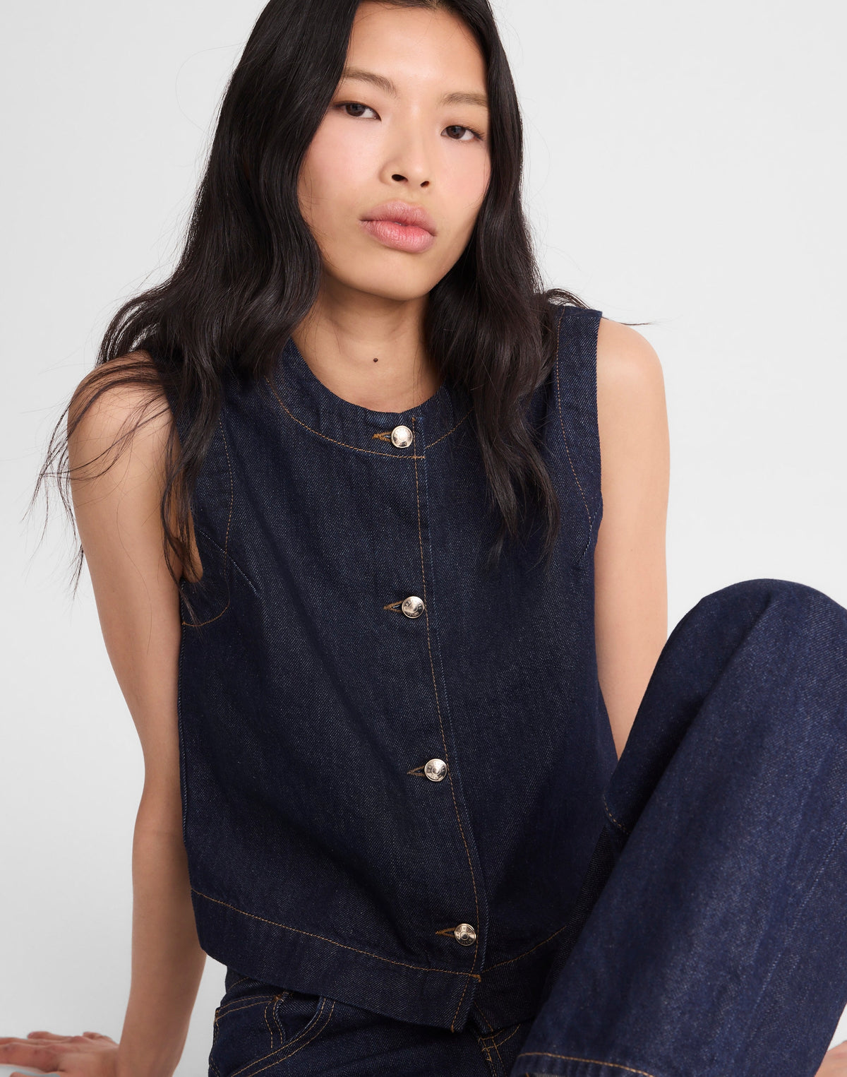 Denim Shell Vest Top
