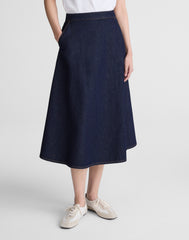 Denim Circle Midi Skirt