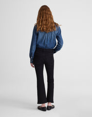The Flare Crop Jean in Super Stretch Denim